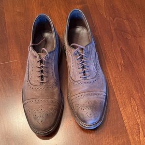 Allen Edmonds Brown Suede Brogue Leather Shoes - Size 10